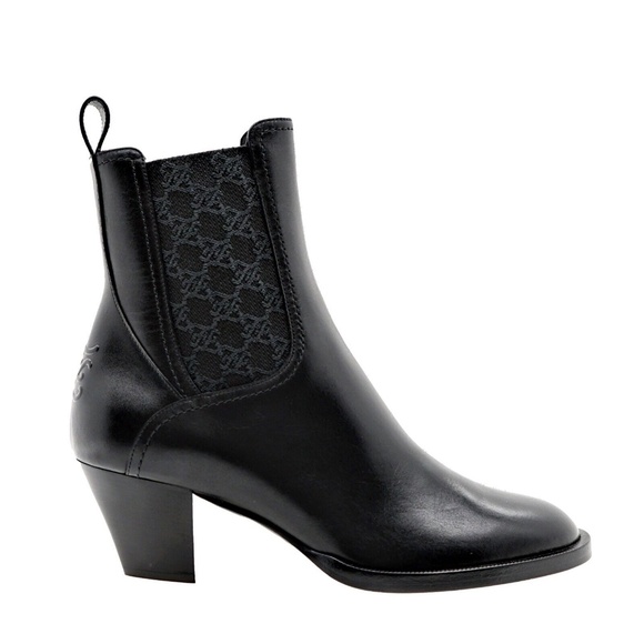 Fendi Shoes - Fendi Ankle Boots Karligraphy Black Leather Booties Size 37 New